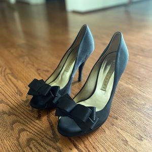 Pura Lopez Black Satin Pumps